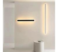 Simple Wall Sconce, 80cm Linear Wall Light with Black Finish, Modern Acrylic Indoor Wall Lamp for Bedroom, Living Room, Hallway, Background Wall, Ambient Lighting Fixture, Minimalist