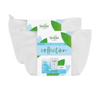 Simple Water Boost Hydrating Collection Hydrating Sheet Mask, Micellar Gel Wash 150 ml and Skin Quench Gel Cream 50 ml 3 Pieces Gift Set for Her with Wash Bag,2pk
