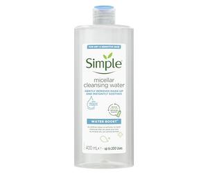 Simple Water Boost Hydrating Micellar Water Soothing Makeup Remover For Dry and Sensitive Skin 400 ml