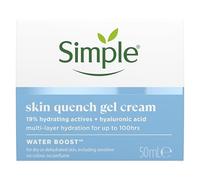 Simple Water Boost Skin Quench Gel Face Cream with 19% Hydrating Actives and Hyaluronic Acid Moisturiser for Dry Skin 50 ml