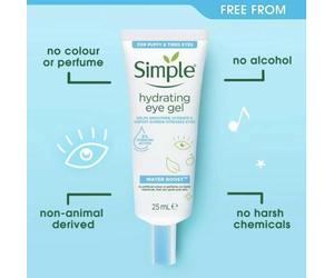 Simple Waterboost Hydrating Eye Gel 25ml cruelty-free and vegan & hydration