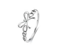 Simple Wedding Band, Bridal Ring Bow Knot 9K White Gold Size R 1/2 Dainty Jewelry