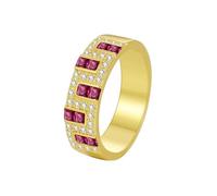 Simple Wedding Band Lab Created Ruby Ring 18K Gold Au750 Elegant Size H 1/2 Simple for Aunt Christmas Jewelry