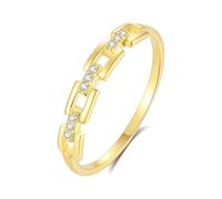 Simple Wedding Band, Yellow Gold Ring Vintage 9K Chain Shape with Diamond Gold Size T 1/2