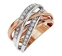 Simple Wedding Diamond Open Silver Ring Italian Silver Ring Couple Gold Plated Pearl Modern Modern Female Rings Size 12 Women Set (F, E)