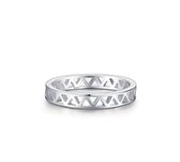 Simple Wedding Ring Sterling Silver Wedding Band S925 3.4mm Hollow Triangle Band Size L 1/2 Gifts for Ladies Mother Modern