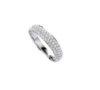 Simple Wedding Rings for Women, Diamond Engagement Bands 4MM Solid 14 Carat White Gold Promise Rings Size I 1/2