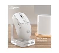 (Simple White) A3 Wireless Mouse Silent ABS Pink Skin Not Fade FREEWOLF Bluetooth Dual Mode Power Linght,5-Speed DPI,PAW3212 Chip Silent Design