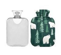 Simple White Bear Forests Water Bottle for hot Water with Soft Cover 2L hot compresses for The Body Hot and Cold Therapies Pain Relief Bolsa Caliente para Dolores Menstrual