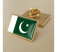 Simple White Crescent Moon Pakistan Flag Pin Badges,National Waving National Lapel Enamel Badges Pins,Diy Brooch Souvenir Gift For Men Women Backpack Shirt Jewelry Accessories,Round 25X15Mm,Picture