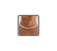 Simple White Pearl Choker Necklace for Women,Personality Pearl Cluster Adjustable Collarbone Necklace Charm Wedding Bride Bridesmaid Jewelry Gifts, L, Metal, No Gemstone