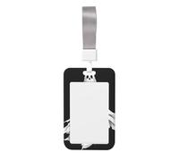 Simple White Sheet Ghost Sliding Id Badge Holder Hard Plastic Work Card Case Name Tag Protector for Nurses Office