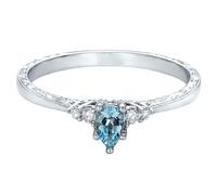 Simple Women Europe And America Sea Blue Crystal Got Engaged Finger Ringnumber 9Durability