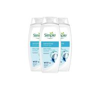 Simple Women's Kind to Skin Sensitive 'Shower Gel' Body Wash w/ Hypoallergenic 450ml, 3Pack in Blue