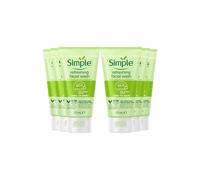 Simple Women's Kind to Skin Soap Free Refreshing 'Facial Gel Wash', 6 x 50ml in White