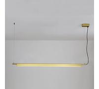 Simple Word Dining Room Chandelier - LED Dimmable Strip Pendant Light Modern Bar Table Metal Ceiling Hanging Indoor Home Decoration Lighting(Gold)