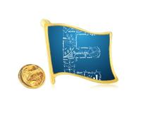 Simple Work Brainstorm Data Curve Illustration Golden Metal Flag Lapel Pin Badge