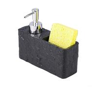 Simple Yet Practical Soap Dispenser with Sponge Holder for Home Sink Areas Crafted from Resin for Consistent Performance (Black)
