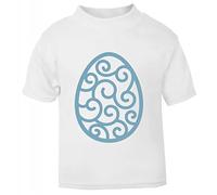 Simple Zentangle Decorative Easter Egg Style one [EAST23] Short Sleeve Cotton Toddler t Shirt, 1-2 Years, White