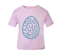 Simple Zentangle Decorative Easter Egg Style one [EAST23] Short Sleeve Cotton Toddler t Shirt, 3-4 Years, Pastel Pink