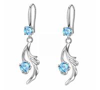 Simple Zirconia Water Drops Shiny Fashion Women's Earrings Lady's Copper Set Zircon Fishtail Earrings Wedding Earring Stack Set (B, One Size)