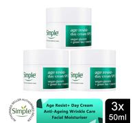 SimpleActive Skin Barrier Care Age Resist+ Day Face Moisturiser 50ml - Pack of 3