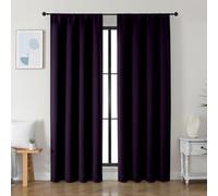 Simplebrand Ava BlackBerry Blackout Curtains for Bedroom 84 Inch Length 2 Panels Set, Solid Thermal Insulated Privacy Nursery Window Treatment Curtains Blackout Drapes, W40 x L84 Inch, BlackBerry