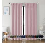 Simplebrand Ava Blush Blackout Curtains for Bedroom 84 Inch Length 2 Panels Set, Solid Thermal Insulated Privacy Nursery Window Treatment Curtains Blackout Drapes, W40 x L84 Inch, Blush