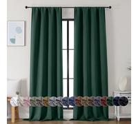 Simplebrand Ava Ever Green Blackout Curtains for Bedroom 90 Inches Long 2 Panels Set, Solid Privacy Energy Saving Living Room Window Treatment Curtains Blackout Drapes, W40 x L90 Inch, Ever Green
