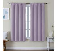 Simplebrand Ava Lilac Blackout Curtains for Bedroom 63 Inch Length 2 Panels Set, Nursery Thermal Insulated Energy Saving Rod Pocket Window Treatment Curtains Blackout Drapes, W40 x L63 Inch, Lilac
