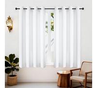 Simplebrand Ava Pure White Curtains for Bedroom 163 cm Length 2 Panels Set, Light Filtering Window Treatment Drapes, Privacy Soft Casual Home Curtains for Living Room, W 140 cm x L 163 cm