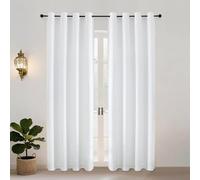 Simplebrand Ava Pure White Curtains for Living Room 183 cm Length 2 Panels Set, Soft Casual Privacy Light Filtering Window Treatment Curtains & Drapes for Bedroom, W 140 cm x L 183 cm