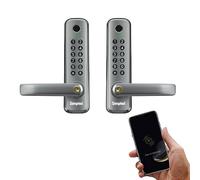 Simpled DWF-SP Double-Side Weatherproof Smart Lock Touch, 7-in-1, Fingerprint Keyless Security Entry Door Lock, Bluetooth Electronic Deadbolt, Smartphone Access- Designed for The UK Weather, Silver