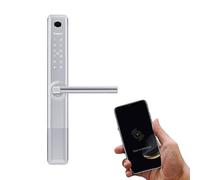 Simpled SF-SPS Weatherproof SlimSeries Smart Lock Touch, 7-in-1, Fingerprint Keyless Security Entry Door Lock, Bluetooth Electronic Deadbolt, Smartphone Access - Designed for The UK Weather, Bright