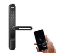 Simpled SS-BB with Built-in WiFi Bridge, Weatherproof SlimSeries Smart Lock Touch, 7-in-1, Fingerprint Keyless Security Entry Door Lock, Bluetooth Electronic Deadbolt, Smartphone Access- Black