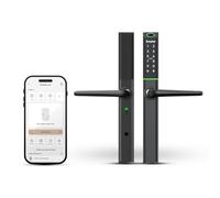 Simpled TF Slimline Smart Door Lock with Handle, Weatherproof | Fingerprint Keyless Entry, Digital Code & Bluetooth App Control | Matt Black for Wooden & Aluminium Doors
