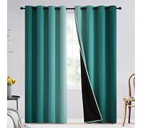 SimpleHome Blackout Curtains Ombre for Living Room,Room Darkening Teal Curtains Set of 2 Panels Thermal Insulated Bedroom Curtains，52 x 84 Inch