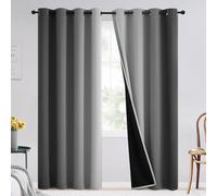 SimpleHome Ombre 100% Blackout Curtains for Bedroom, Full Light Blocking Black and Greyish White Curtains, Thermal Insulated Grommet Window Drapes for Living Room,2 Panels, 52x96 inches Length