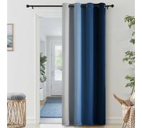 SimpleHome Ombre Room Darkening Curtains 84 inches Length for Bedroom,Grommet Gradient Light Blocking White to Blue Window Curtain for Living Room,1 Panel, 52x84 inches