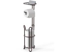 SimpleHouseware Bathroom Tissue Roll Holder Stand with Cell Phone Holder, Bronze
