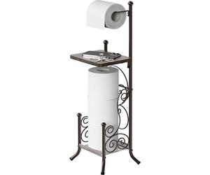 SimpleHouseware English Style Bathroom Toilet Tissue Roll Holder Stand, Bronze