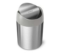 simplehuman CW2084 1.5L Mini Bin, Kitchen Tabletop, Desktop or Dressing Table, Balanced Swing Lid, Lift-Off Lid, Easy to Clean, Fingerprint-Proof, Brushed Stainless Steel