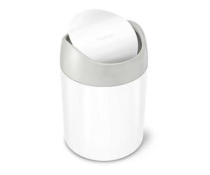simplehuman 1.5L Single Compartment Stainless Steel Bin White