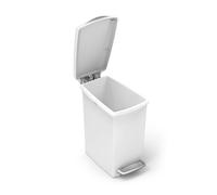 Simplehuman 10L Plastic Slim Pedal Bin, White