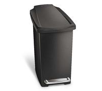 Simplehuman 10L Plastic Slim Pedal Bin, Black
