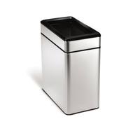 Simplehuman 10L Slim Profile Open Office Commercial Bin, Brushed Stainless Steel