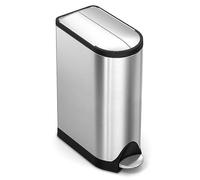 simplehuman 18L Single Compartment Brushed Stainless Steel Butterfly Pedal Bin Silver
