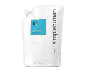 simplehuman 1L Fragrance Free Wash Refill, Moisturising Liquid Soap, Liquid Soap Dispenser Compatible, Sulphate and Paraben Free, Biodegradable