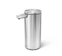 simplehuman 266ml Sensor Pump, Rechargeable Automatic Liquid Soap Dispenser, Variable Dispense, No-drip Valve, IP67 Waterproof, Brushed Stainless Steel, ST1082