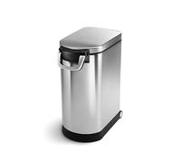simplehuman 30L 15KG Large Pet Food Bin, Dry Food Storage Container, Lid-Mounted Measuring Scoop, Airtight Seal, Pet-Proof Lock, Removable BPA-Free Inner Bucket, Brushed Stainless Steel, CW1886